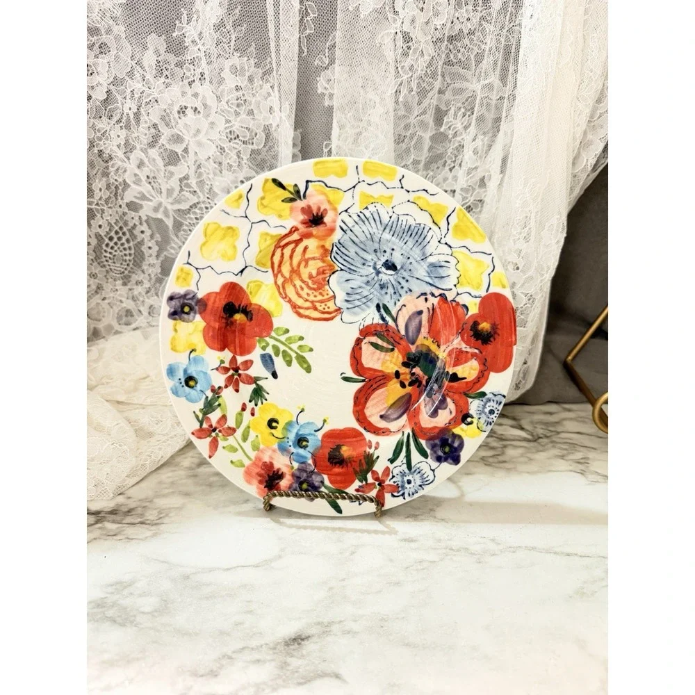Anthropologie Sissinghurst Castle Estudio Flores Salad Plate Signed 8.25
